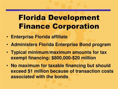 Helping Florida businesses secure capital, leading to job creation and a strong Florida economy. . Florida development finance corporation